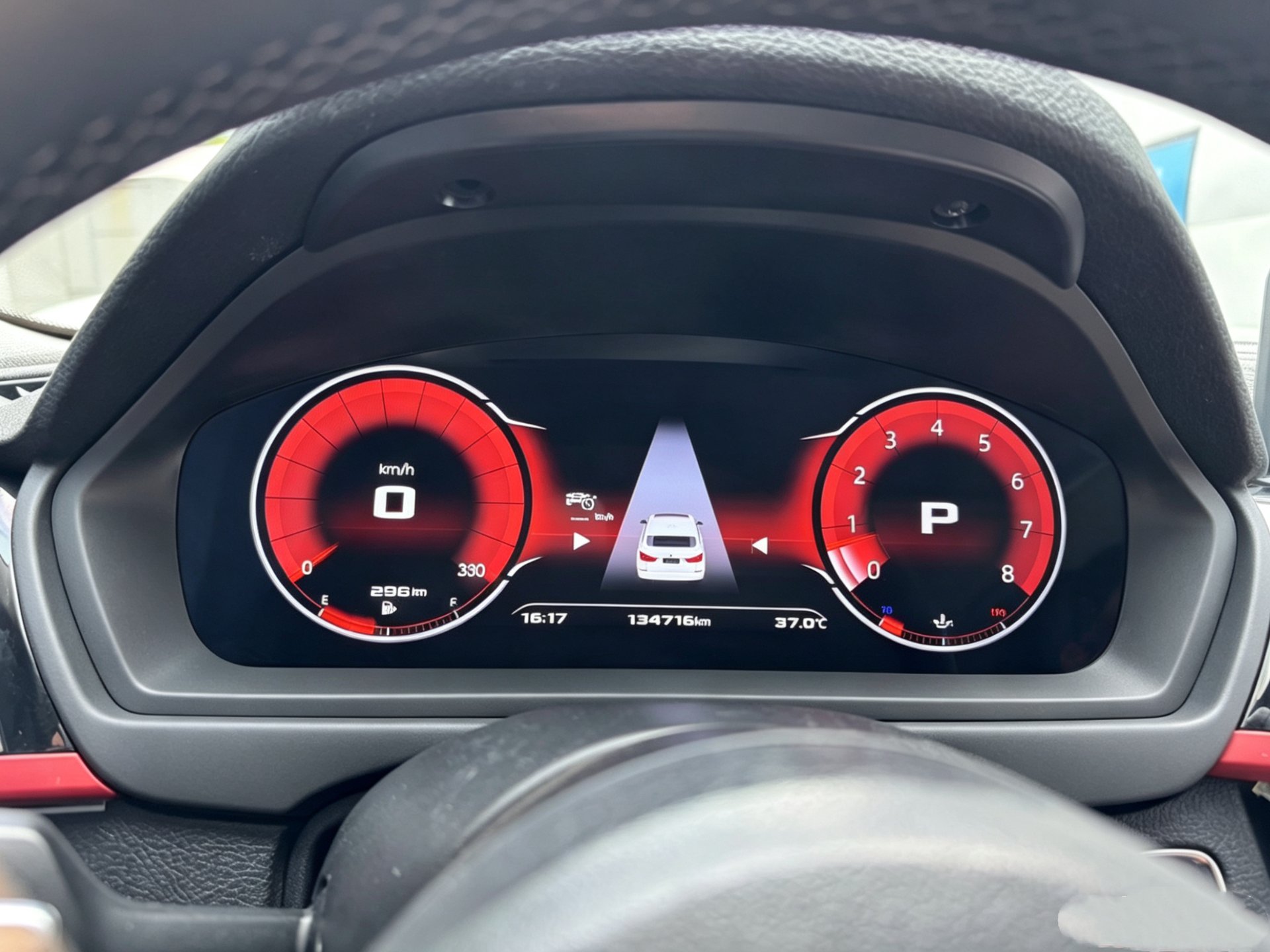 BMW digital cluster with dual dial layout installed