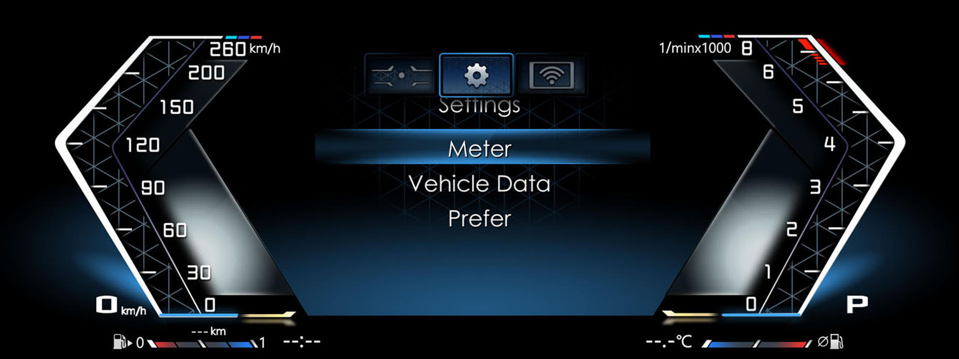 Cluster settings menu